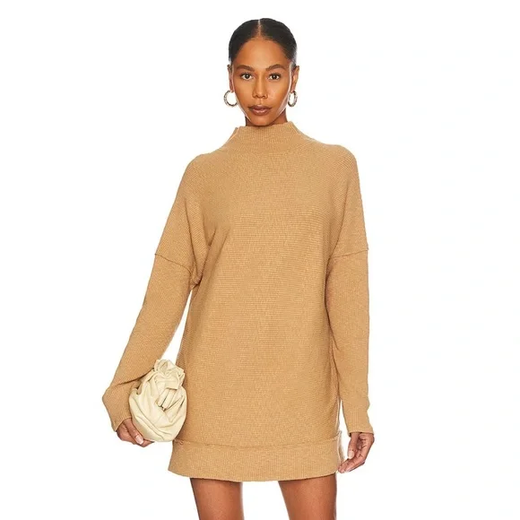 Free People Casey Tunic Dress in Tiger Eye NWT - Picture 1 of 5